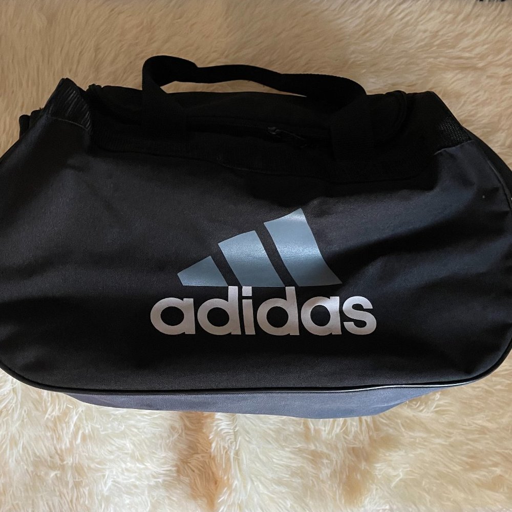 FREE TOILETRY BAG w/ Adidas Diablo Duffel Small (Black/Storm Grey)
